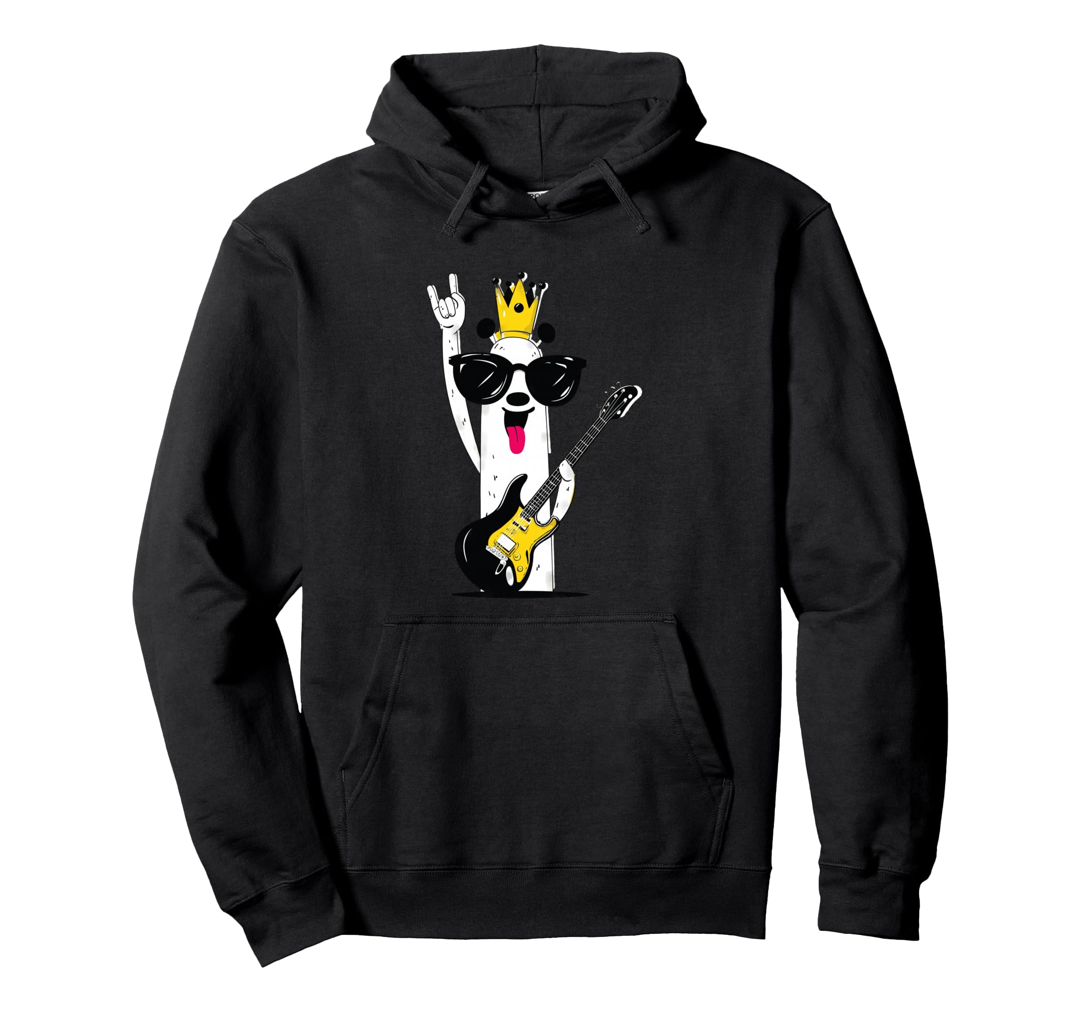 Panda Guitar Player Rock Music Hoodie - Custom Art Print for Adults - T-Shirt, Sweatshirt, Hoodie