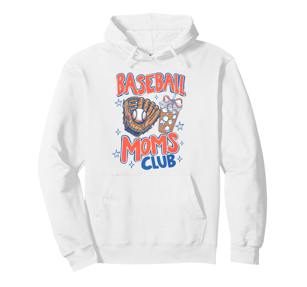 Baseball Moms Club Game Day Hoodie - Casual Everyday Wear for Adults - T-Shirt, Sweatshirt, Hoodie