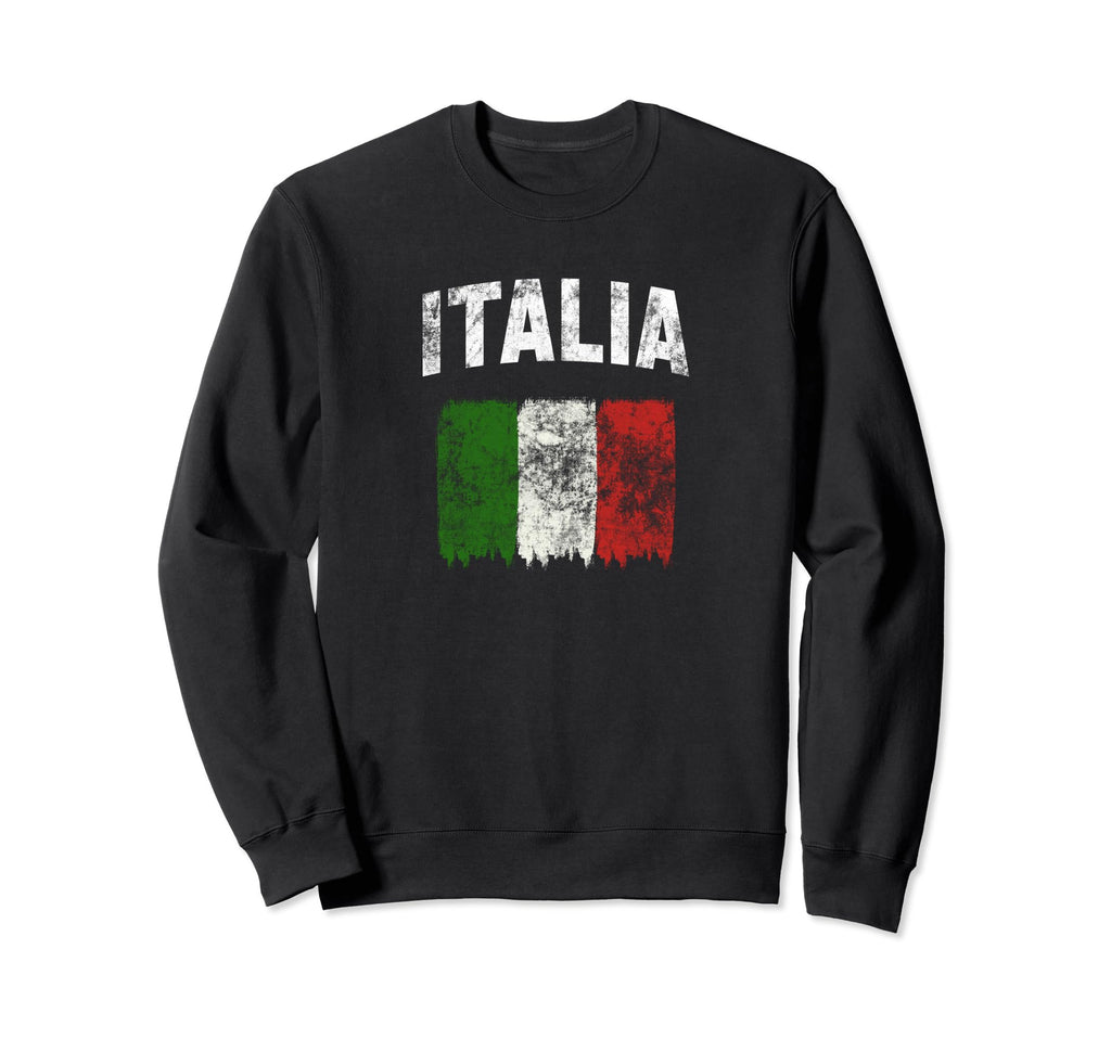 Italia Distressed Italian Flag Sweatshirt - Unique Graphic Men Women - T-Shirt, Sweatshirt, Hoodie