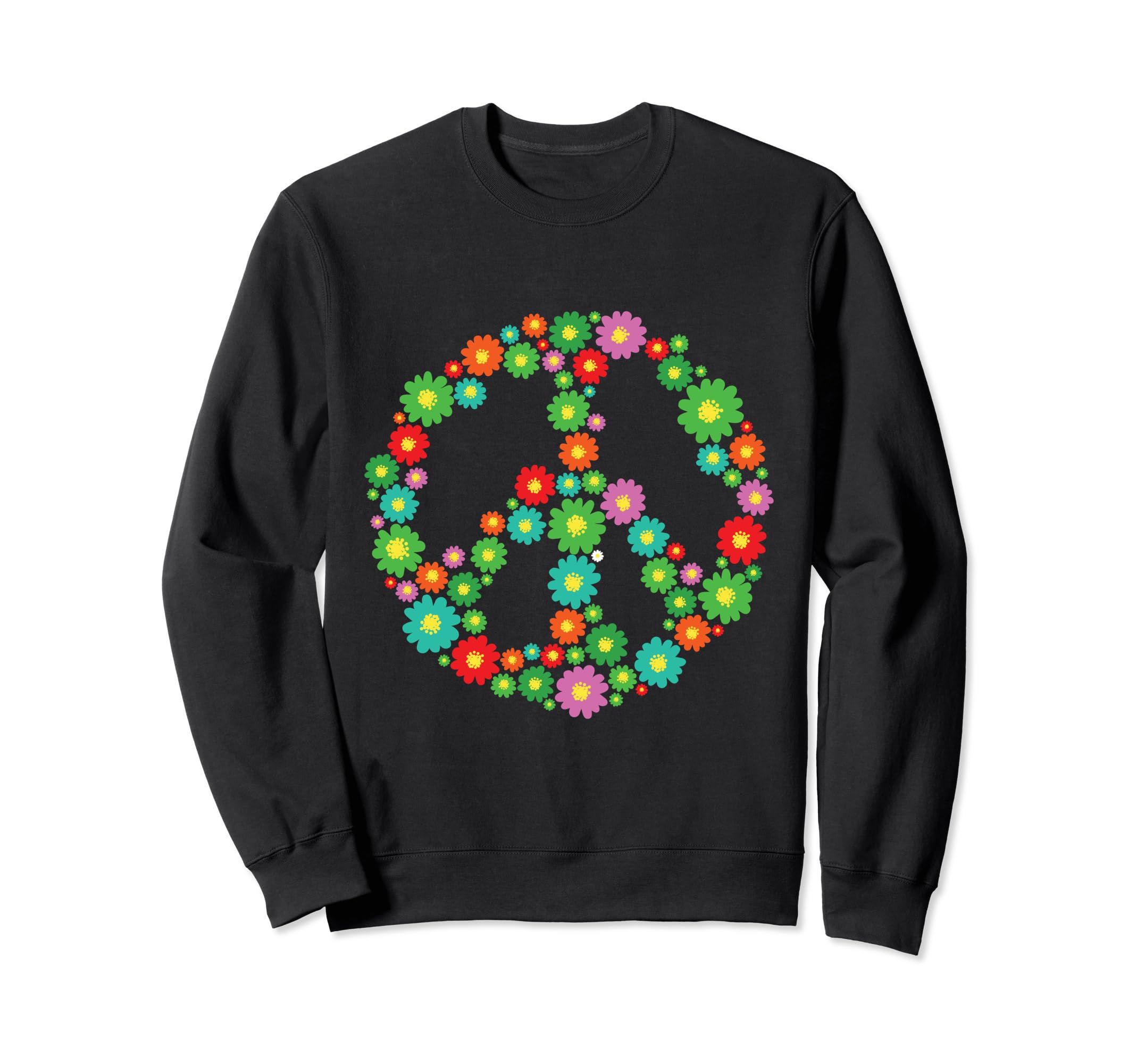 Flower Power Peace Sign Sweatshirt - Casual Everyday Wear for Adults - T-Shirt, Sweatshirt, Hoodie