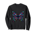 Psychedelic Butterfly Vibrant Sweatshirt - Minimalist Print Men Women - T-Shirt, Sweatshirt, Hoodie