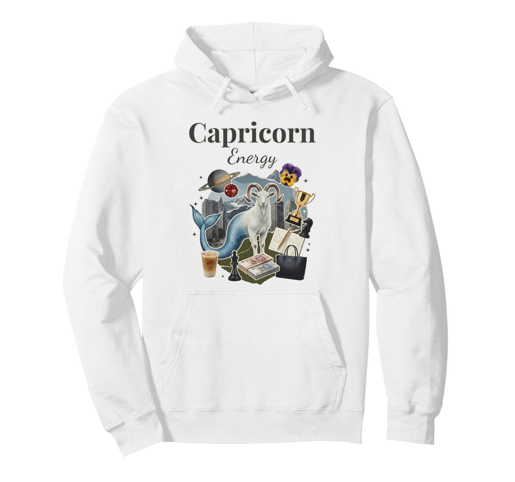 Capricorn Energy Zodiac Birthday Y2K Hoodie - Minimalist Print Men Women - T-Shirt, Sweatshirt, Hoodie