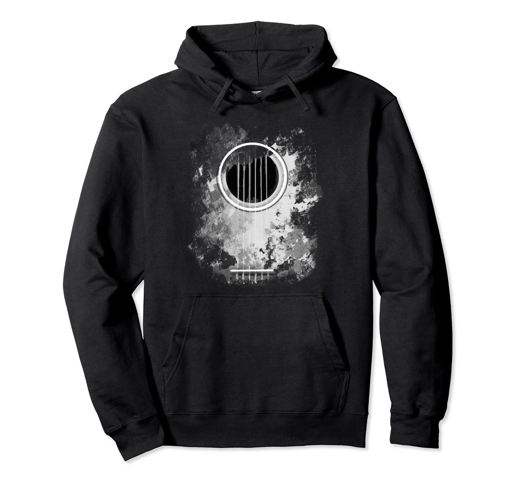 Acoustic Guitar Distressed Guitarist Hoodie - Trendy Graphic Unisex - T-Shirt, Sweatshirt, Hoodie
