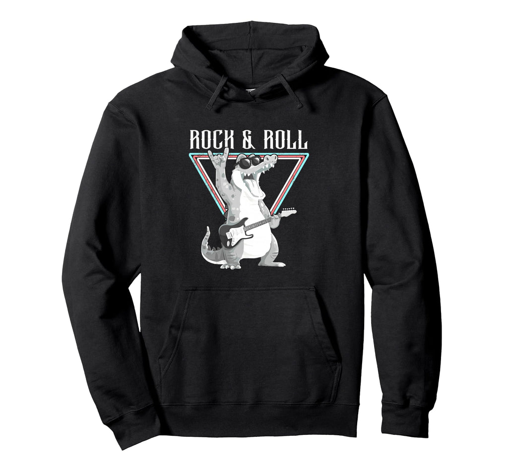 Rock Roll Alligator Guitar Fun Vibes Hoodie - Fun Novelty Design Unisex - T-Shirt, Sweatshirt, Hoodie