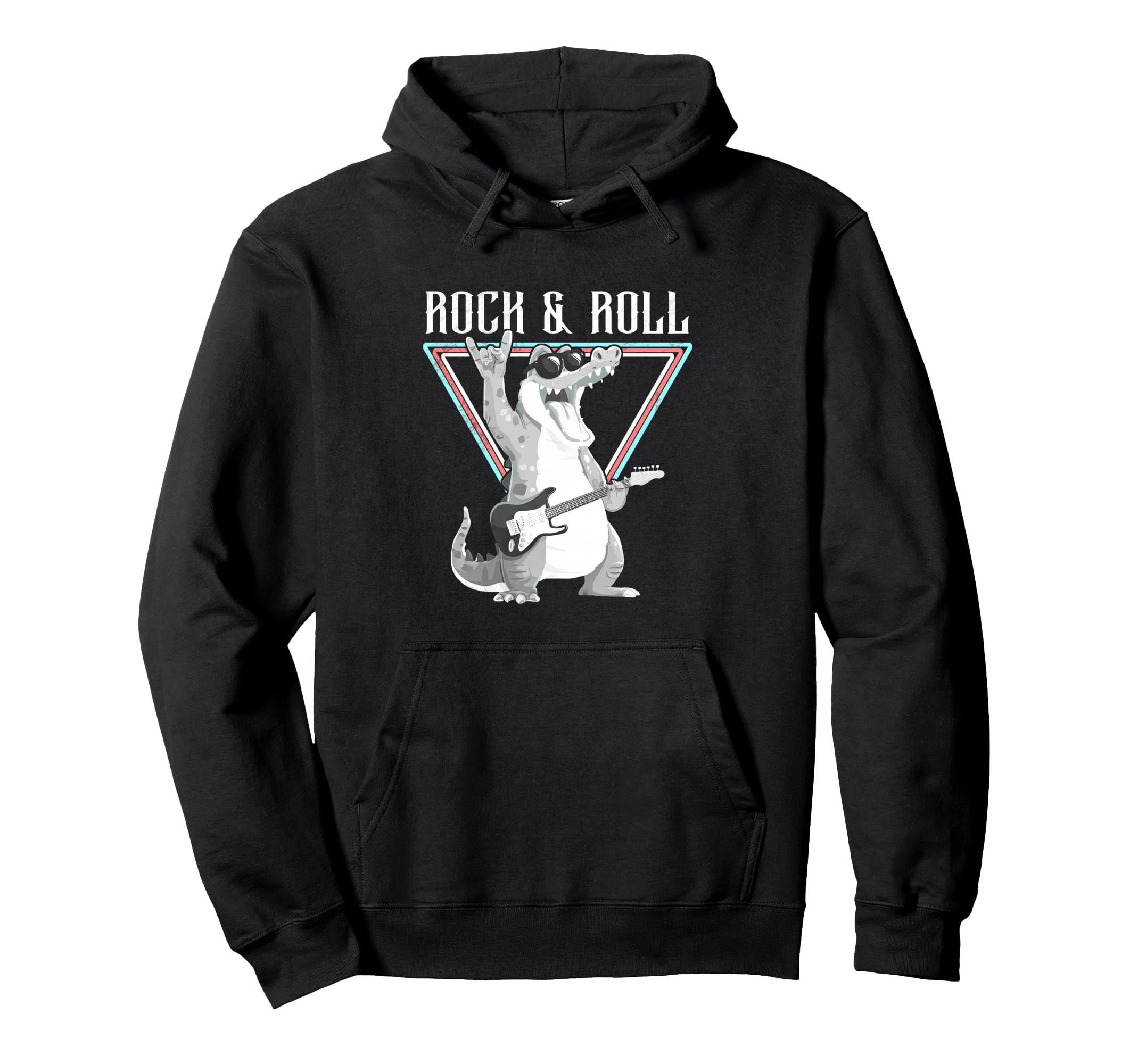 Rock Roll Alligator Guitar Fun Vibes Hoodie - Fun Novelty Design Unisex - T-Shirt, Sweatshirt, Hoodie