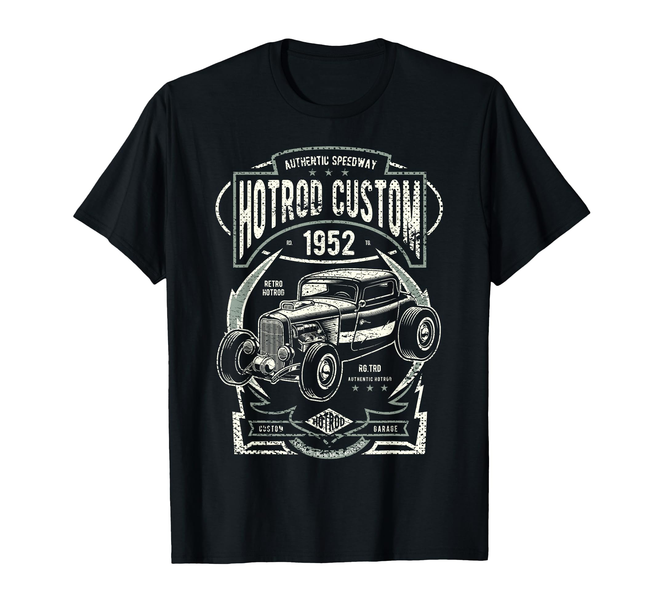 Distressed Hotrod Present Car Hot Rod T-Shirt - Streetwear Style Men Women - T-Shirt, Sweatshirt, Hoodie