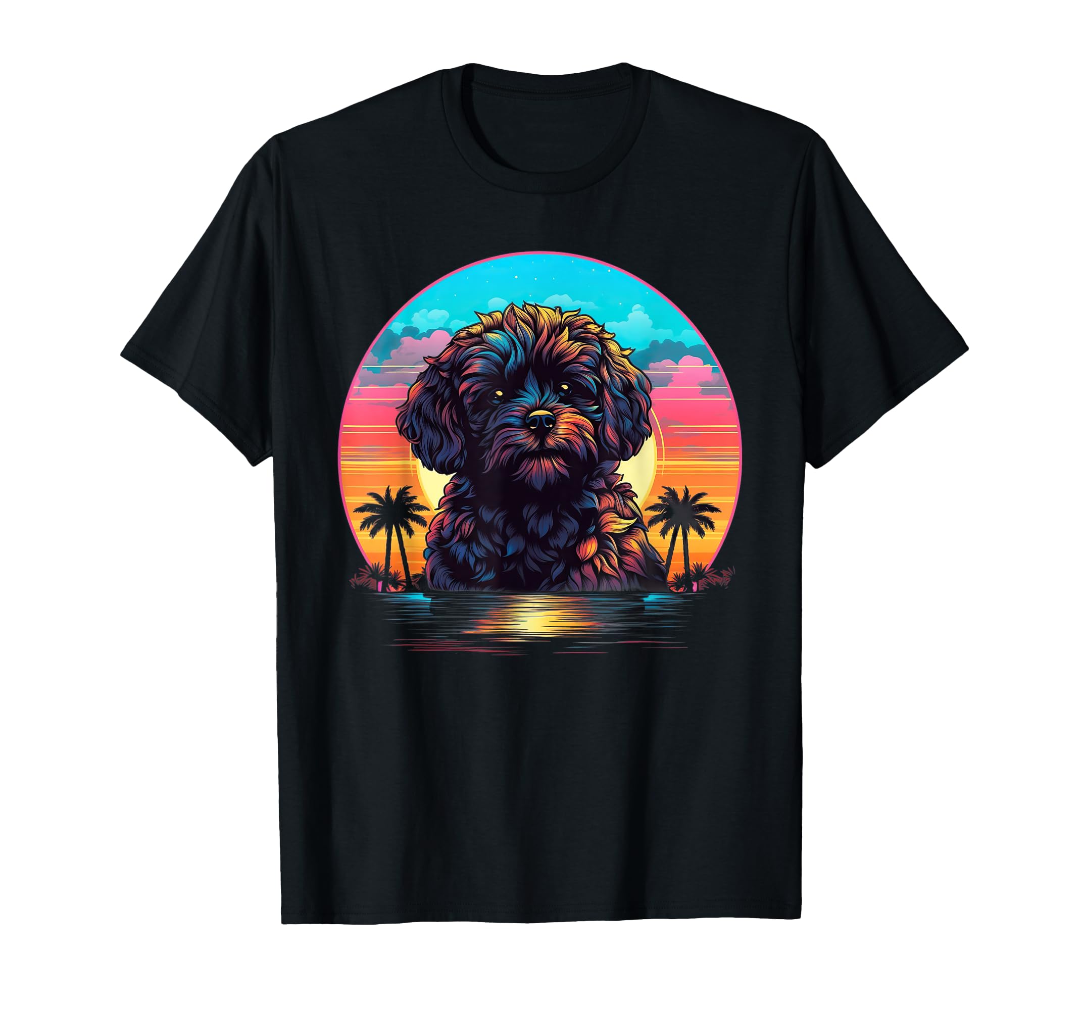 Sunset Shih Poo Dog T-Shirt - Fun Novelty Design Unisex - T-Shirt, Sweatshirt, Hoodie