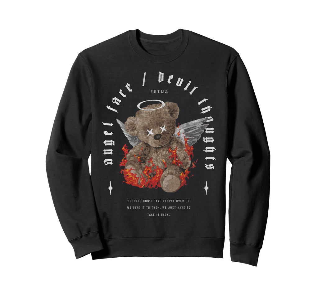 Aesthetic Streetwear Teddy Bear Sweatshirt - Aesthetic Graphic Men Women - T-Shirt, Sweatshirt, Hoodie