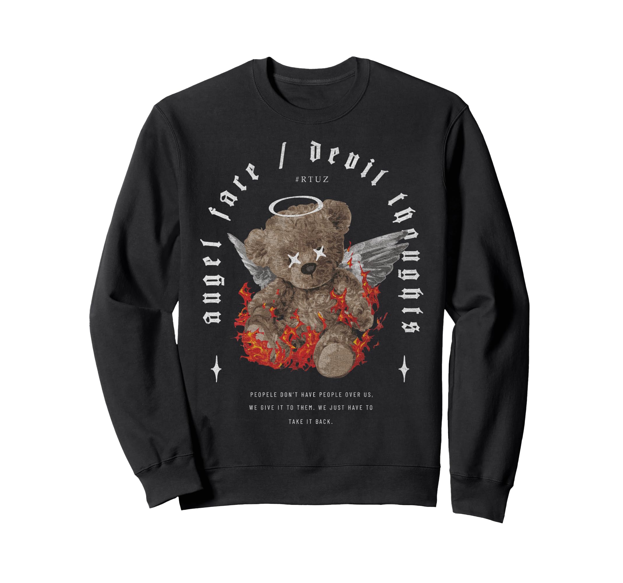 Aesthetic Streetwear Teddy Bear Sweatshirt - Aesthetic Graphic Men Women - T-Shirt, Sweatshirt, Hoodie