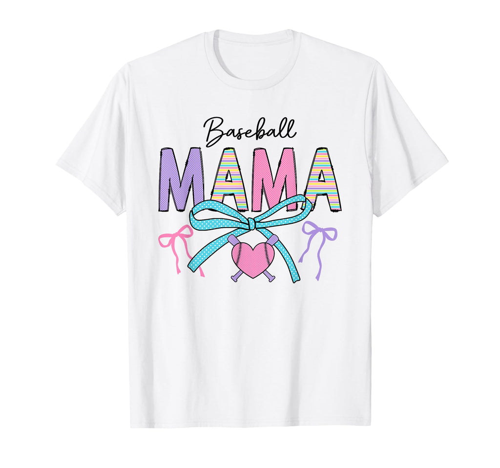 Baseball Mama Sports Mom Pastel Trendy T-Shirt - Trendy Graphic Men Women - T-Shirt, Sweatshirt, Hoodie