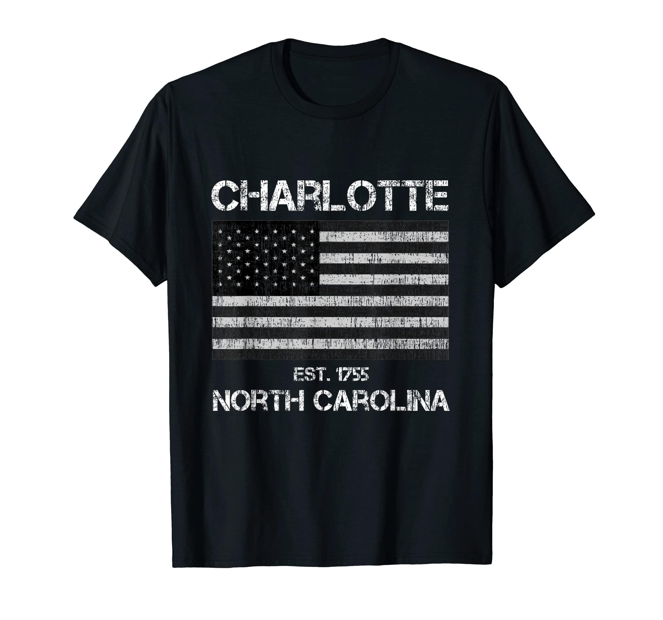 Charlotte North Carolina Nc Distressed T-Shirt - Unique Graphic for Adults - T-Shirt, Sweatshirt, Hoodie