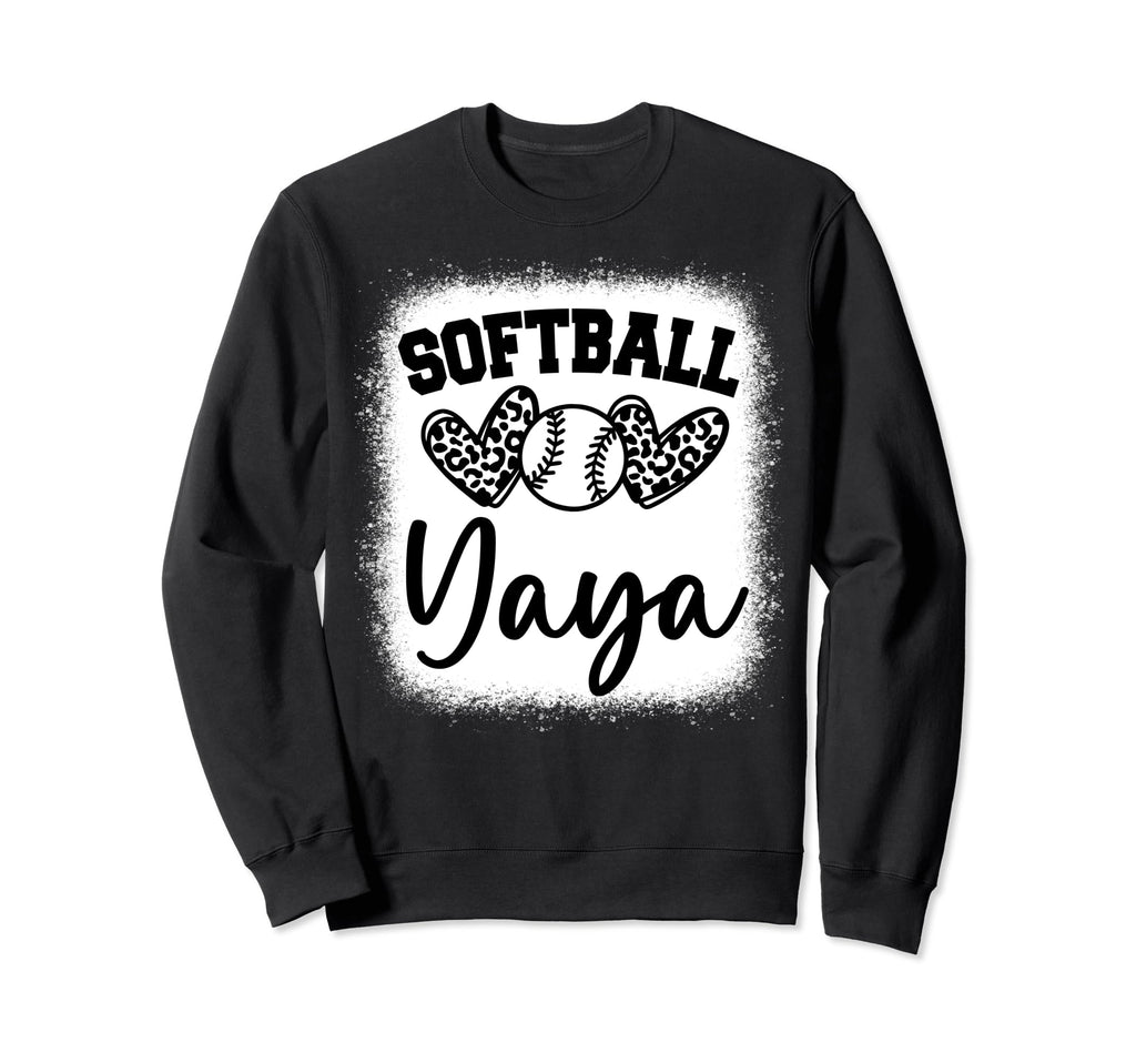 Personalized Baseball Heart Yaya Sweatshirt - Custom Art Print Men Women - T-Shirt, Sweatshirt, Hoodie