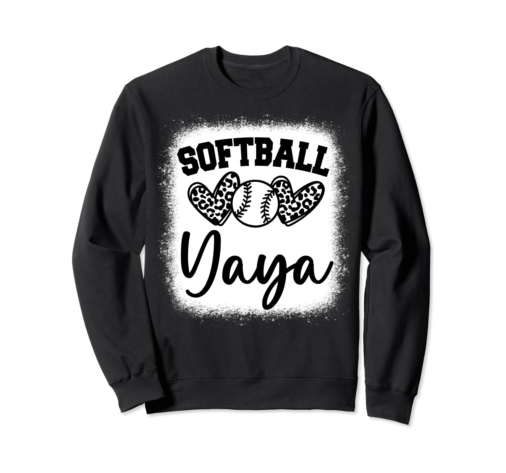 Personalized Baseball Heart Yaya Sweatshirt - Custom Art Print Men Women - T-Shirt, Sweatshirt, Hoodie