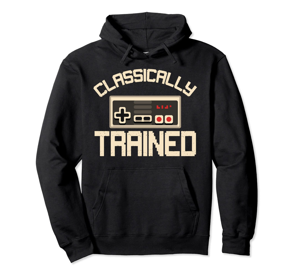 Classically Trained Video Game Distressed Hoodie - Aesthetic Graphic Unisex - T-Shirt, Sweatshirt, Hoodie