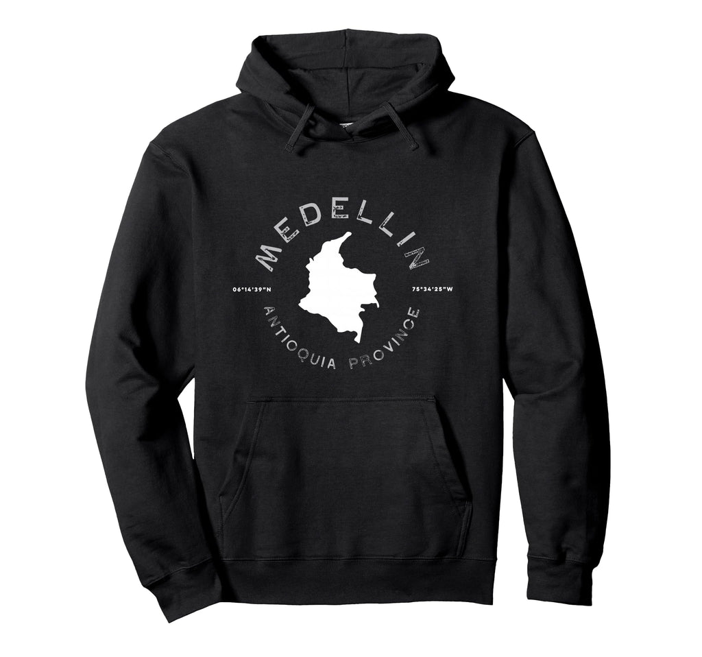 Medellin Colombia Distressed Hoodie - Streetwear Style Men Women - T-Shirt, Sweatshirt, Hoodie