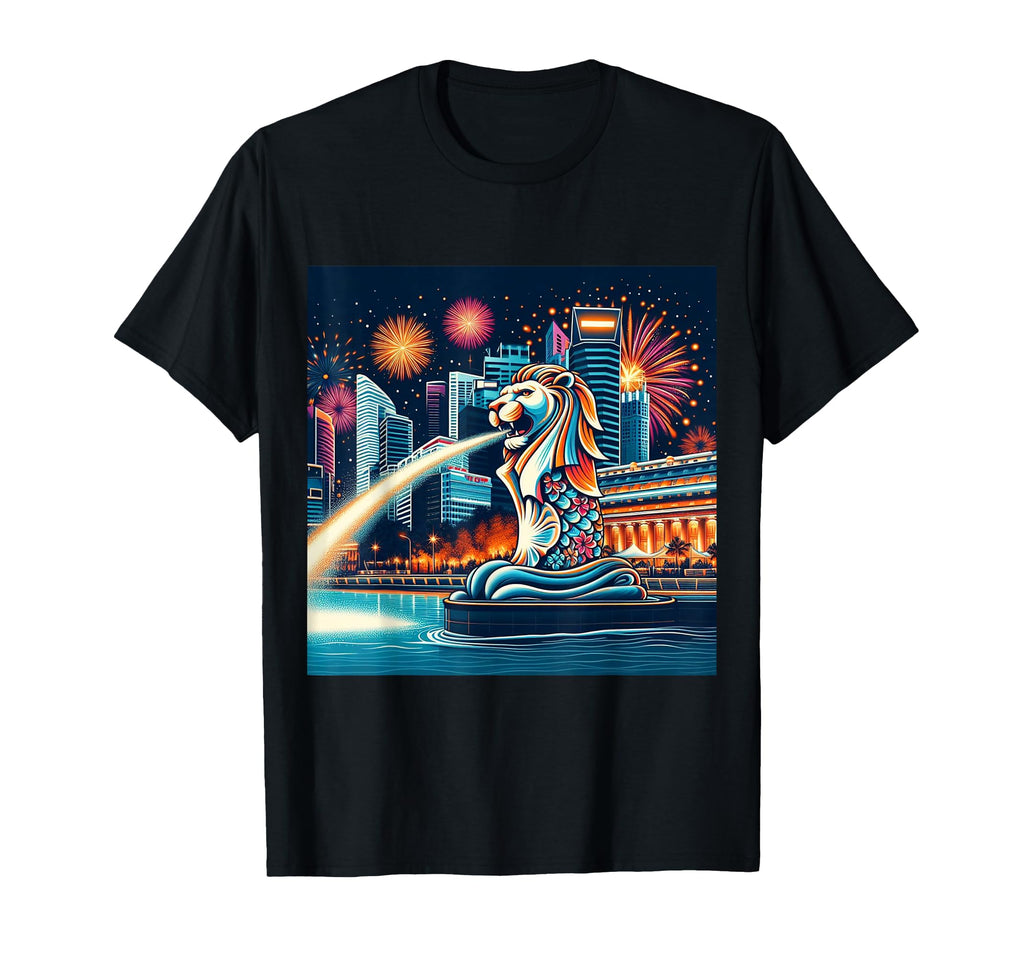 Merlion Distressed T-Shirt - Unique Graphic Unisex - T-Shirt, Sweatshirt, Hoodie