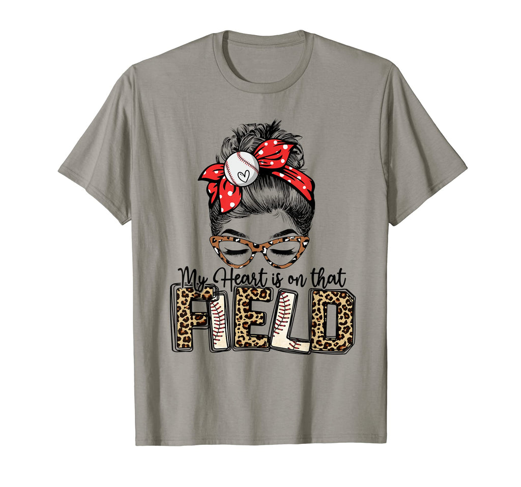 My Heart Is That Field Baseball Mother Mom T-Shirt - Graphic Print Unisex - T-Shirt, Sweatshirt, Hoodie
