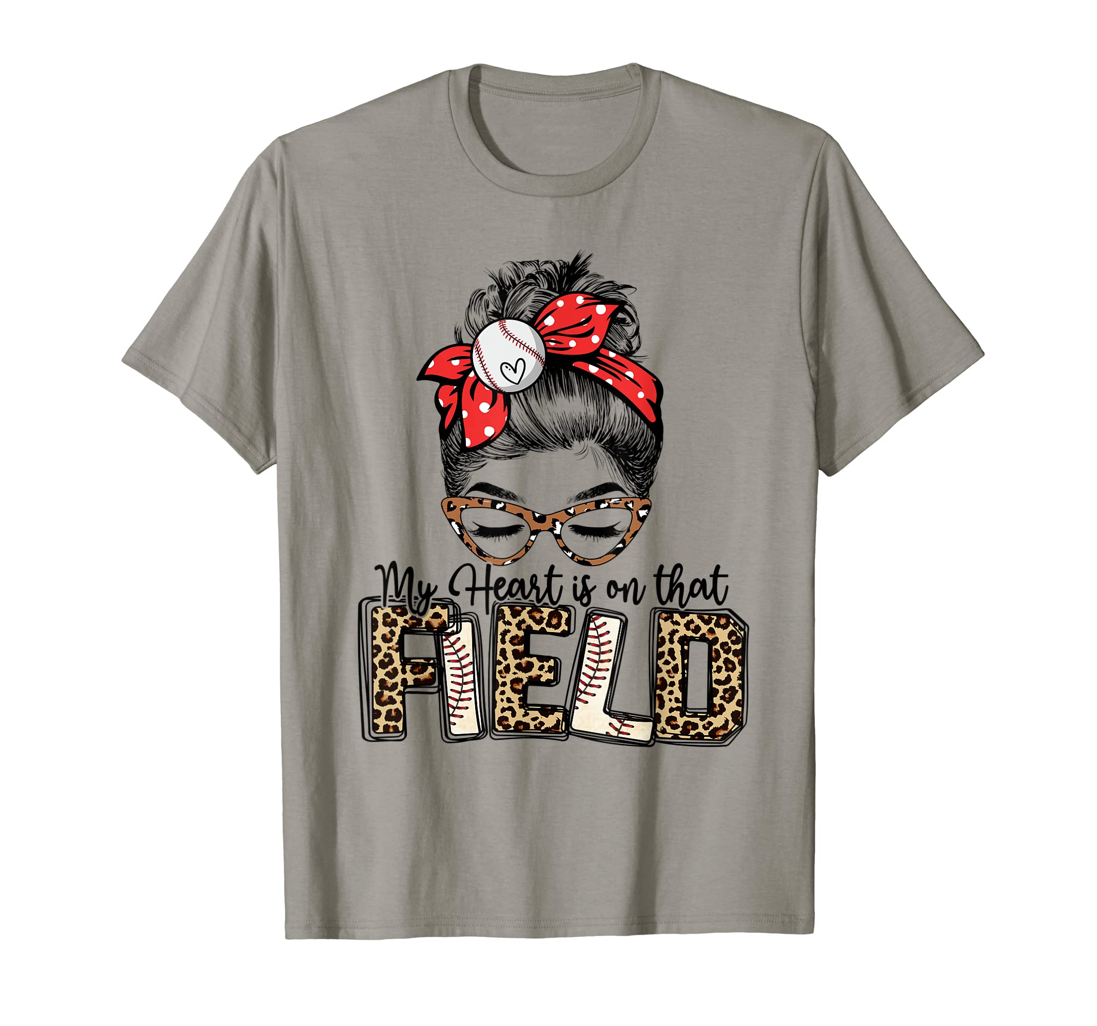 My Heart Is That Field Baseball Mother Mom T-Shirt - Graphic Print Unisex - T-Shirt, Sweatshirt, Hoodie