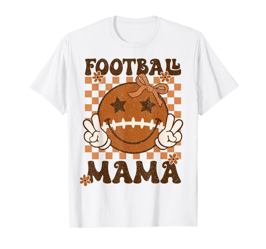 Coquette Bow Football Mama Mom Rtero T-Shirt - Minimalist Print Men Women - T-Shirt, Sweatshirt, Hoodie