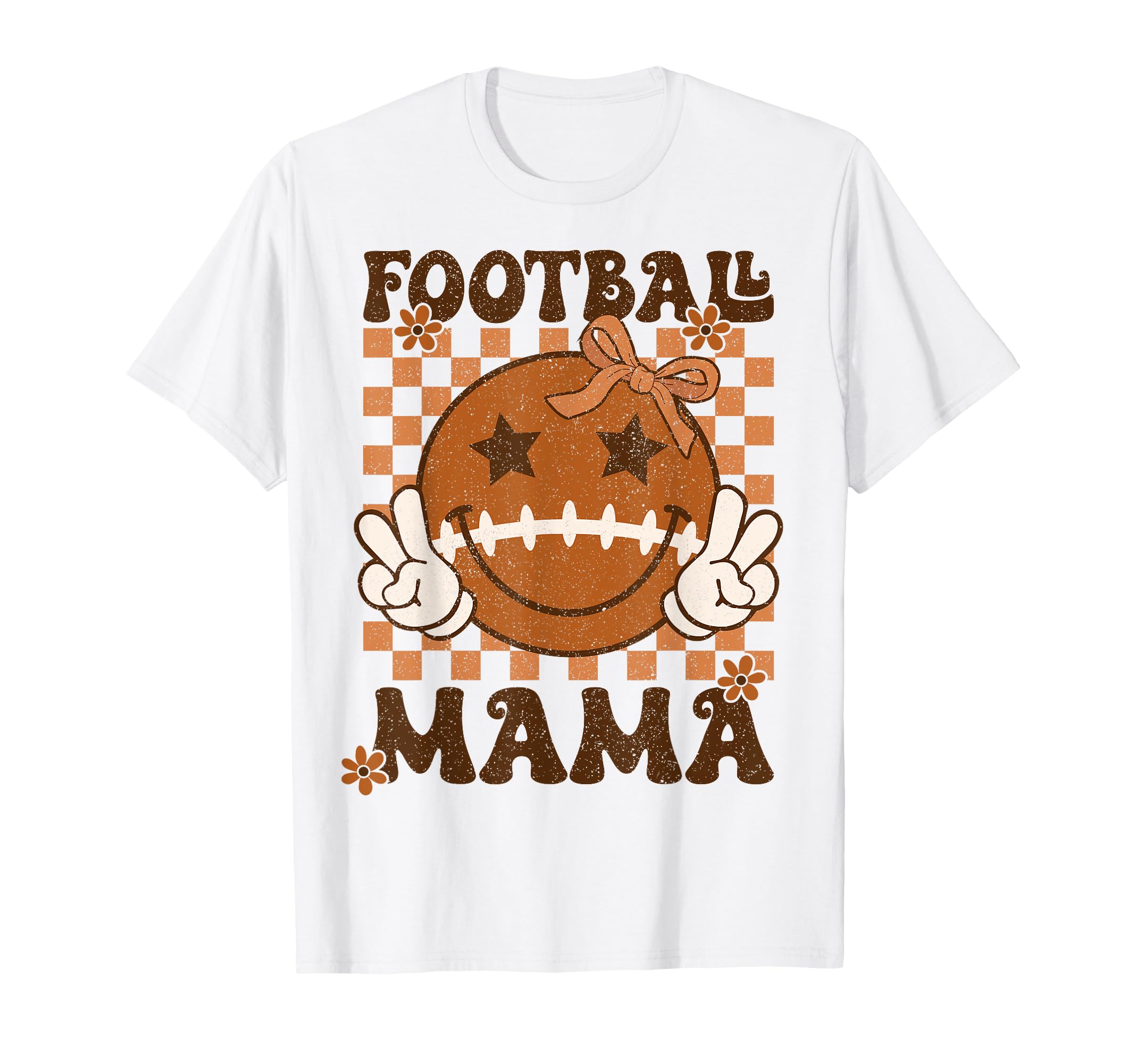 Coquette Bow Football Mama Mom Rtero T-Shirt - Minimalist Print Men Women - T-Shirt, Sweatshirt, Hoodie