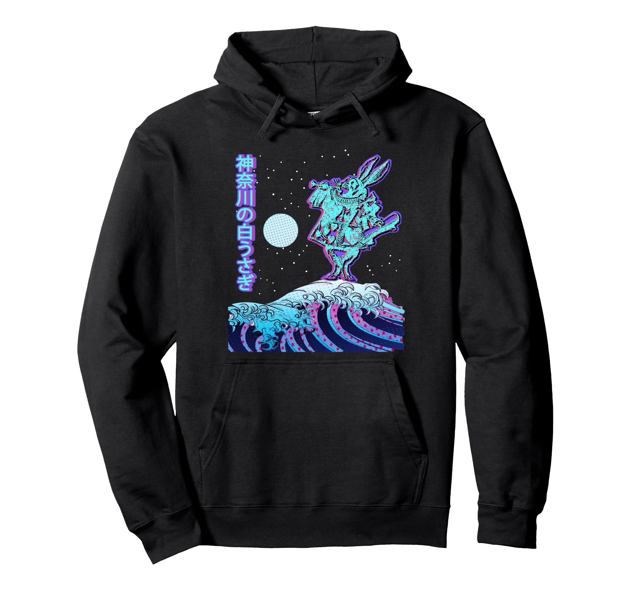 Rabbit Kanagawa Wave Surreal Japanese Hoodie - Trendy Graphic Men Women - T-Shirt, Sweatshirt, Hoodie