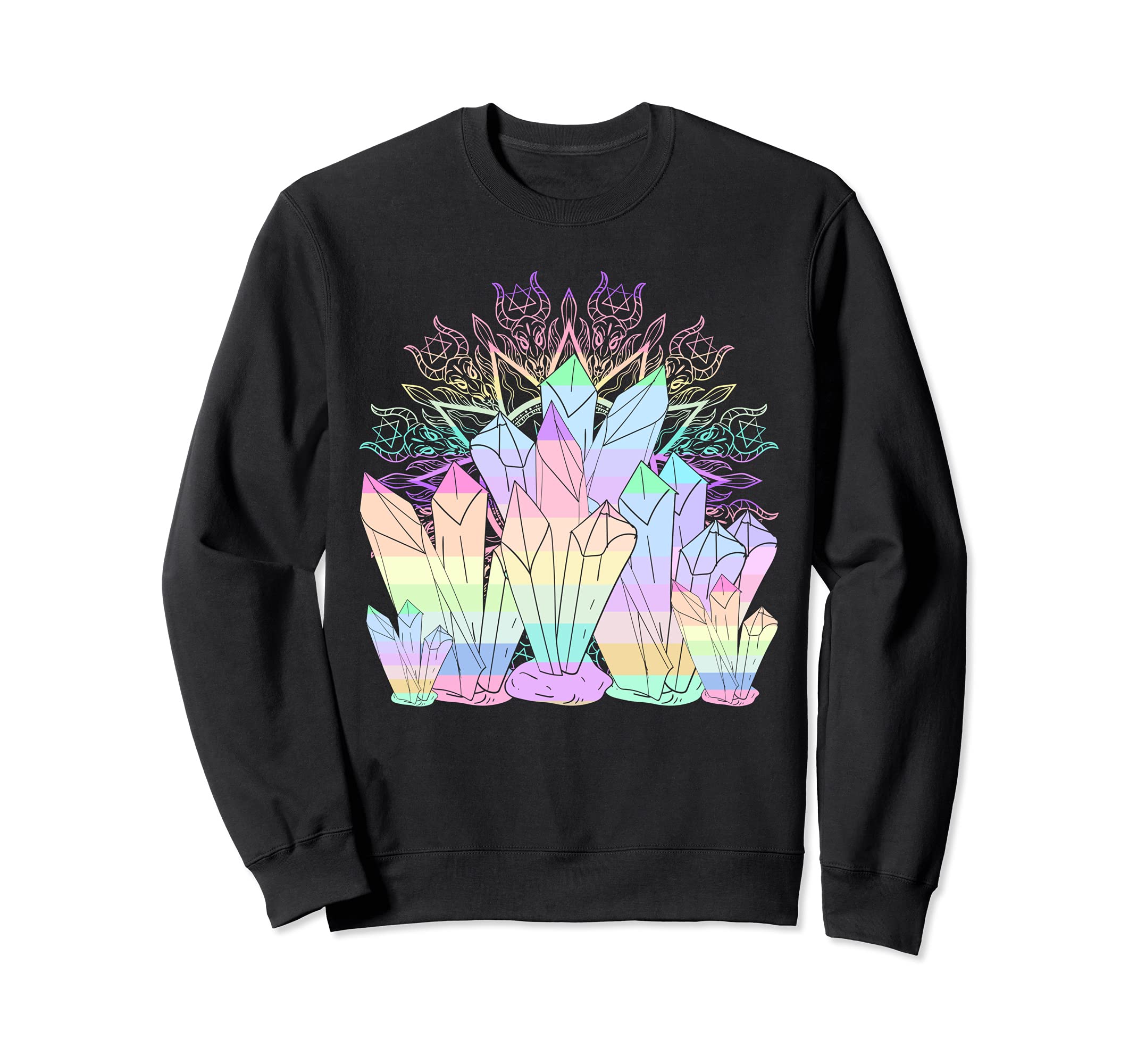 Crystals Pagan Occult Witchcraft Sweatshirt - Trendy Graphic for Adults - T-Shirt, Sweatshirt, Hoodie