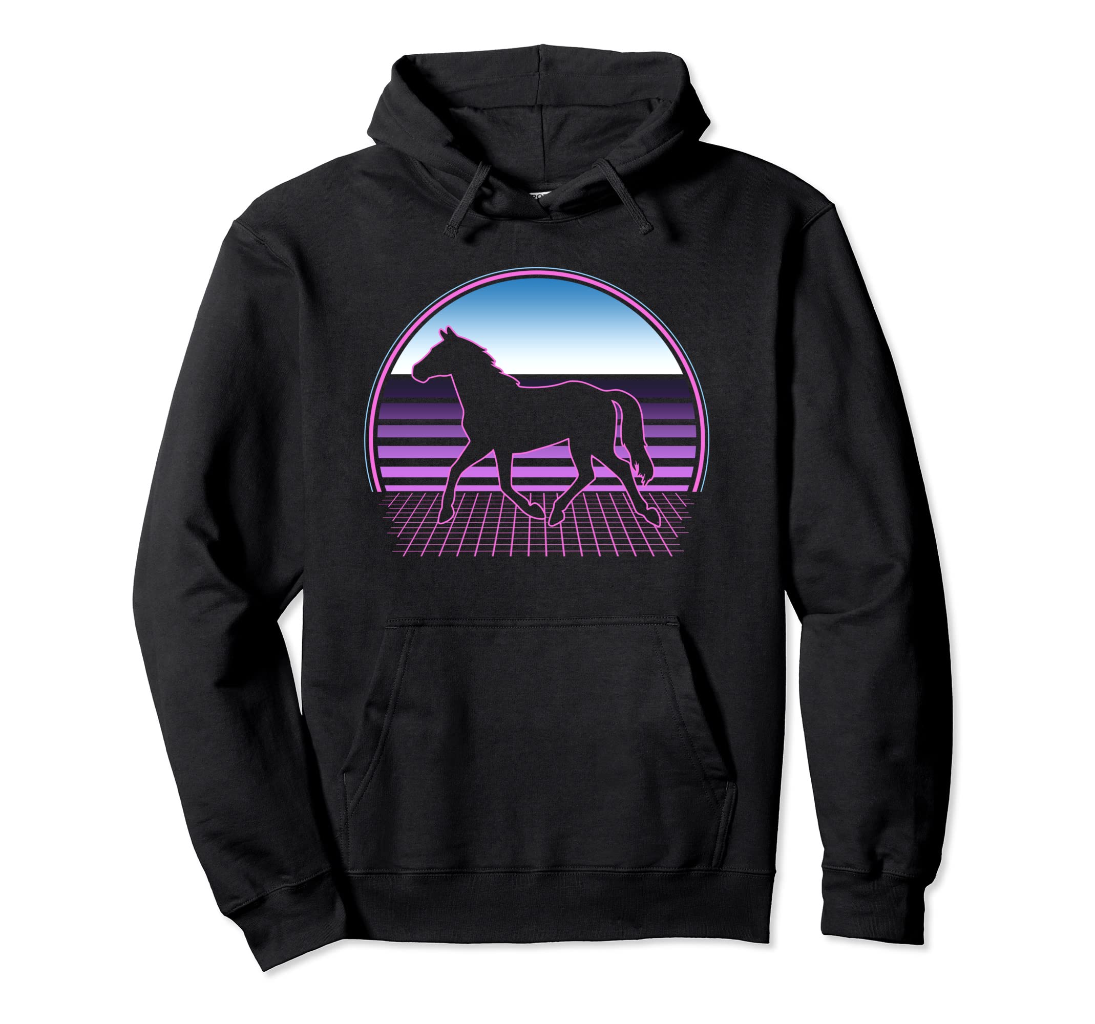 Horse Riding 80S Vaporwave Aesthetic Hoodie - Minimalist Print Men Women - T-Shirt, Sweatshirt, Hoodie