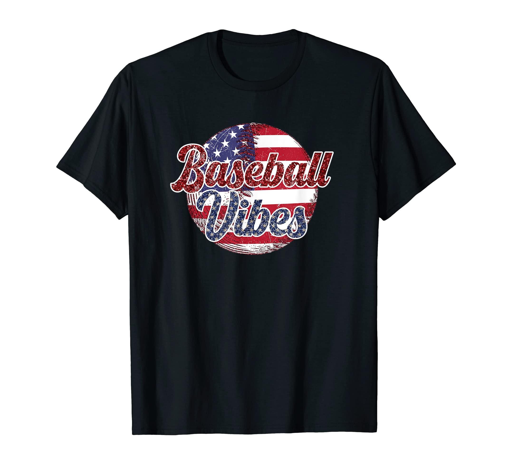 Funny Baseball Patriotic Us Flag T-Shirt - Graphic Print Men Women - T-Shirt, Sweatshirt, Hoodie
