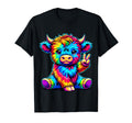 Tie Dye Highland Cow Hippie Peace Sign T-Shirt - Graphic Print Unisex - T-Shirt, Sweatshirt, Hoodie