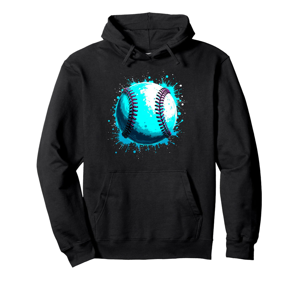 Paint Splash Baseball Ball Player Coach Hoodie - Minimalist Print Unisex - T-Shirt, Sweatshirt, Hoodie