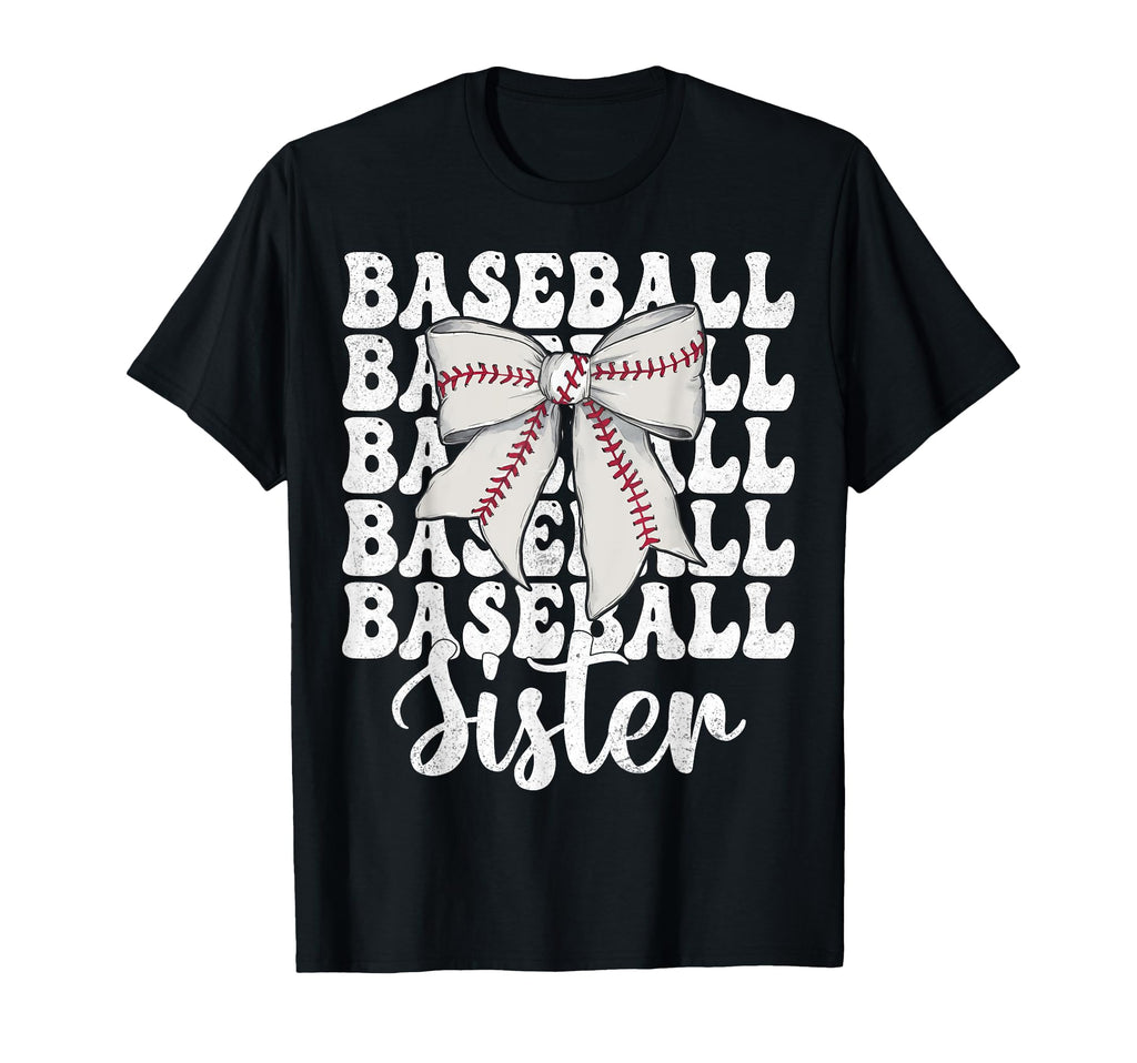 Baseball Sister Baseball Coquette Bow T-Shirt - Aesthetic Graphic Unisex - T-Shirt, Sweatshirt, Hoodie