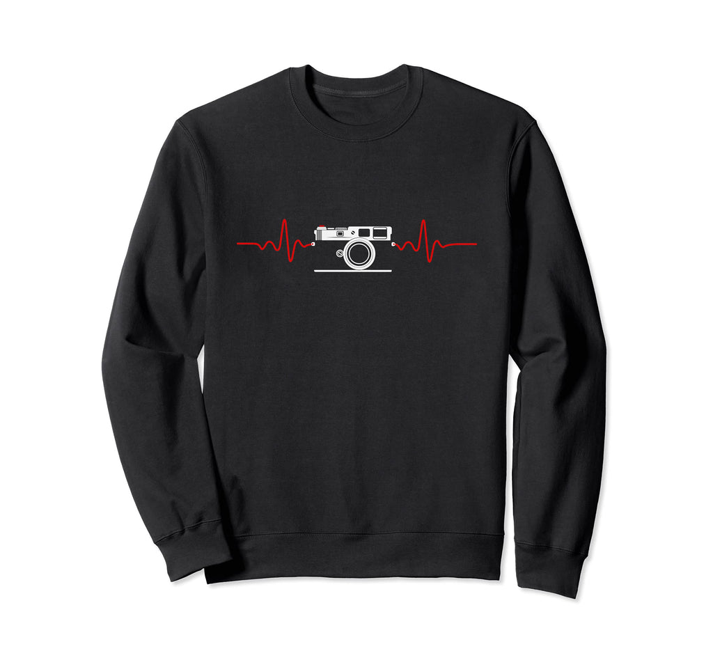 Rangefinder Camera Heartbeat Ekg Sweatshirt - Novelty Apparel Unisex - T-Shirt, Sweatshirt, Hoodie