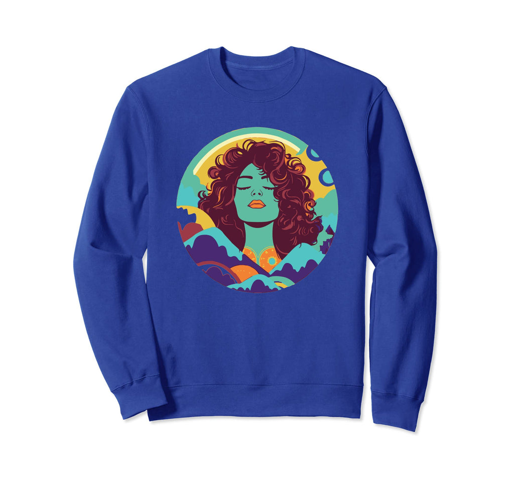 Groovy Mountain Mama Hippie 60S Sweatshirt - Custom Art Print for Adults - T-Shirt, Sweatshirt, Hoodie