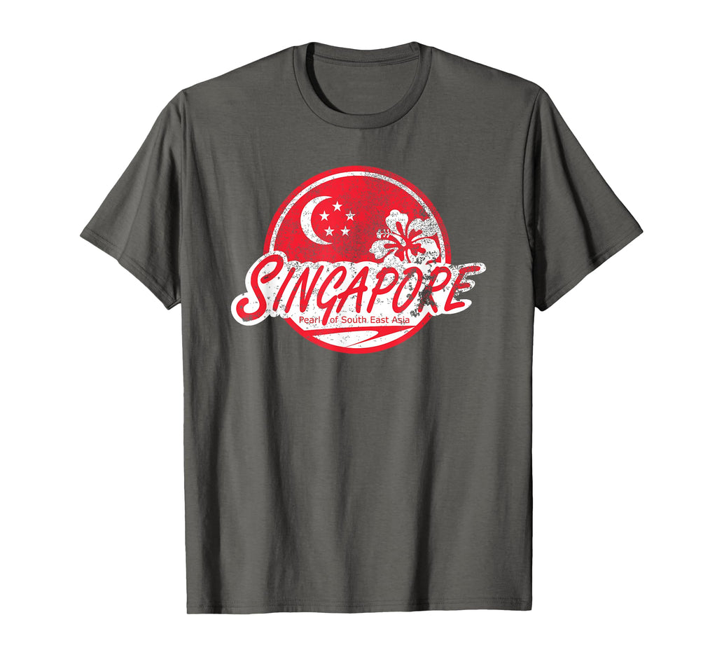 Travel Singapore Distressed T-Shirt - Graphic Print for Adults - T-Shirt, Sweatshirt, Hoodie