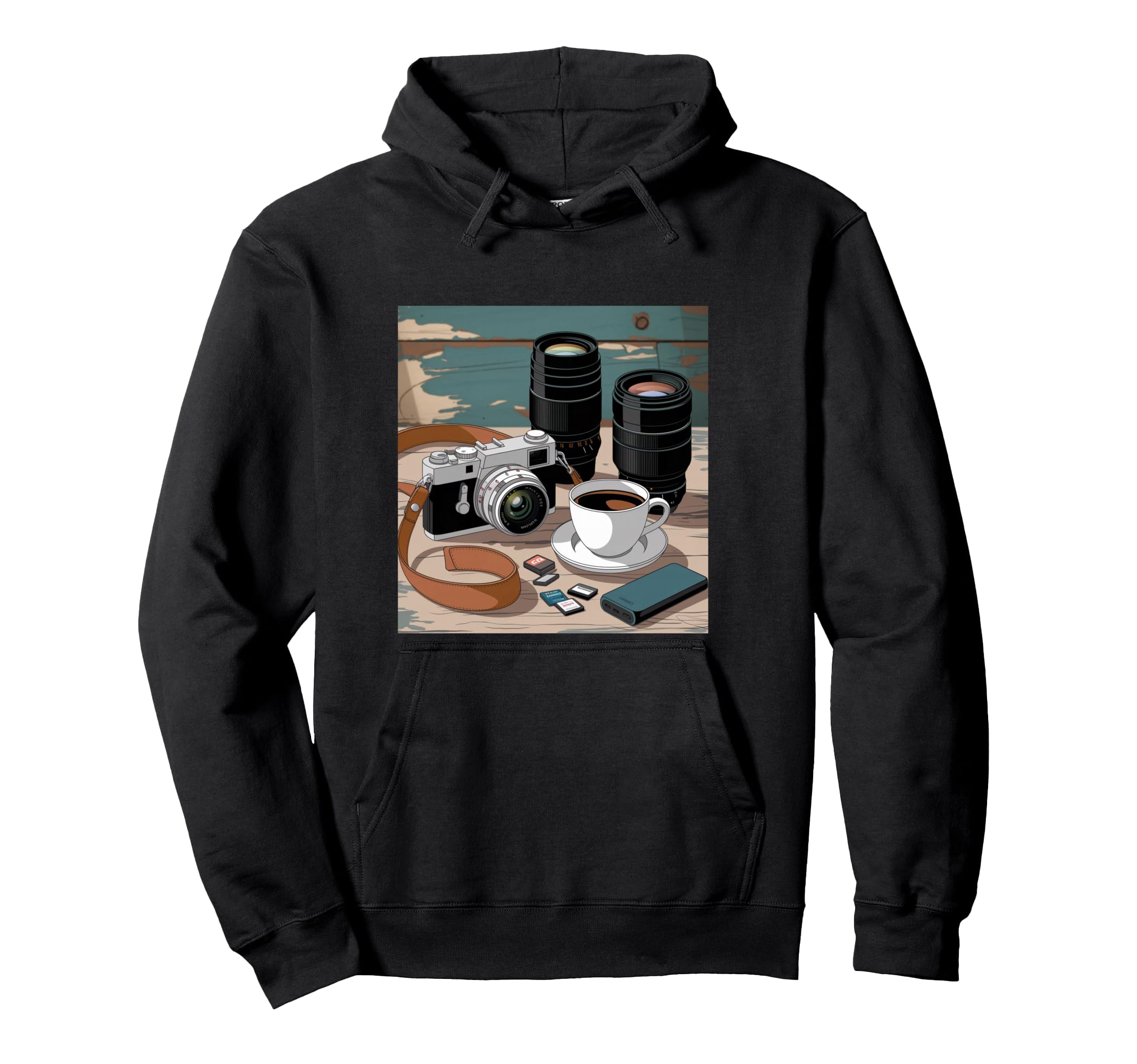 Film Camera And Coffee Lover Camera Hoodie - Streetwear Style Men Women - T-Shirt, Sweatshirt, Hoodie