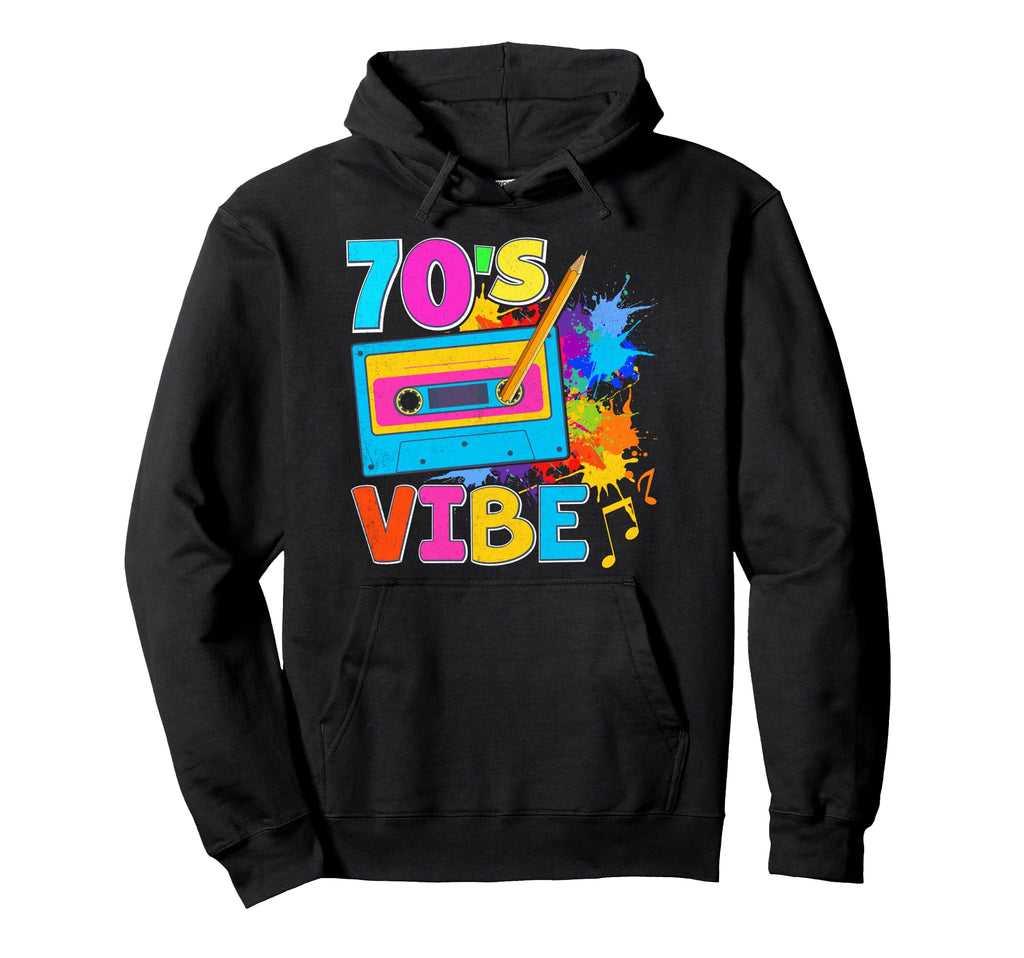 70S Vibe Nineties Cassette Tape Hoodie - Fun Novelty Design for Adults - T-Shirt, Sweatshirt, Hoodie