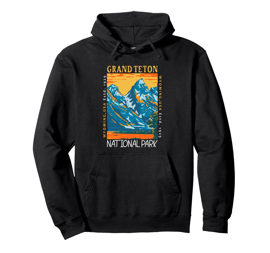 Grand Teton National Park Wyoming Hoodie - Trendy Graphic Men Women - T-Shirt, Sweatshirt, Hoodie