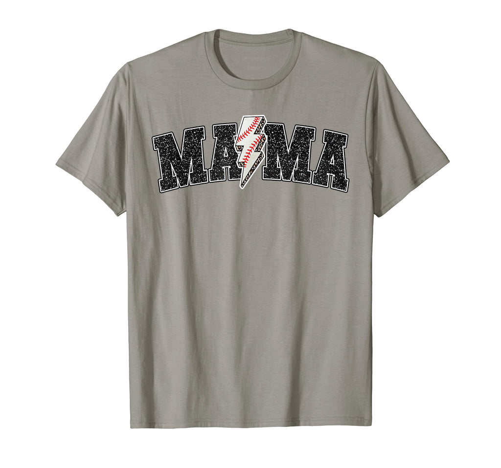 Baseball Mama Rocks Lightning T-Shirt - Aesthetic Graphic for Adults - T-Shirt, Sweatshirt, Hoodie