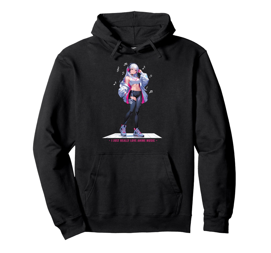 Kawaii Anime Listening To Music Sexy Hoodie - Trendy Graphic Men Women - T-Shirt, Sweatshirt, Hoodie
