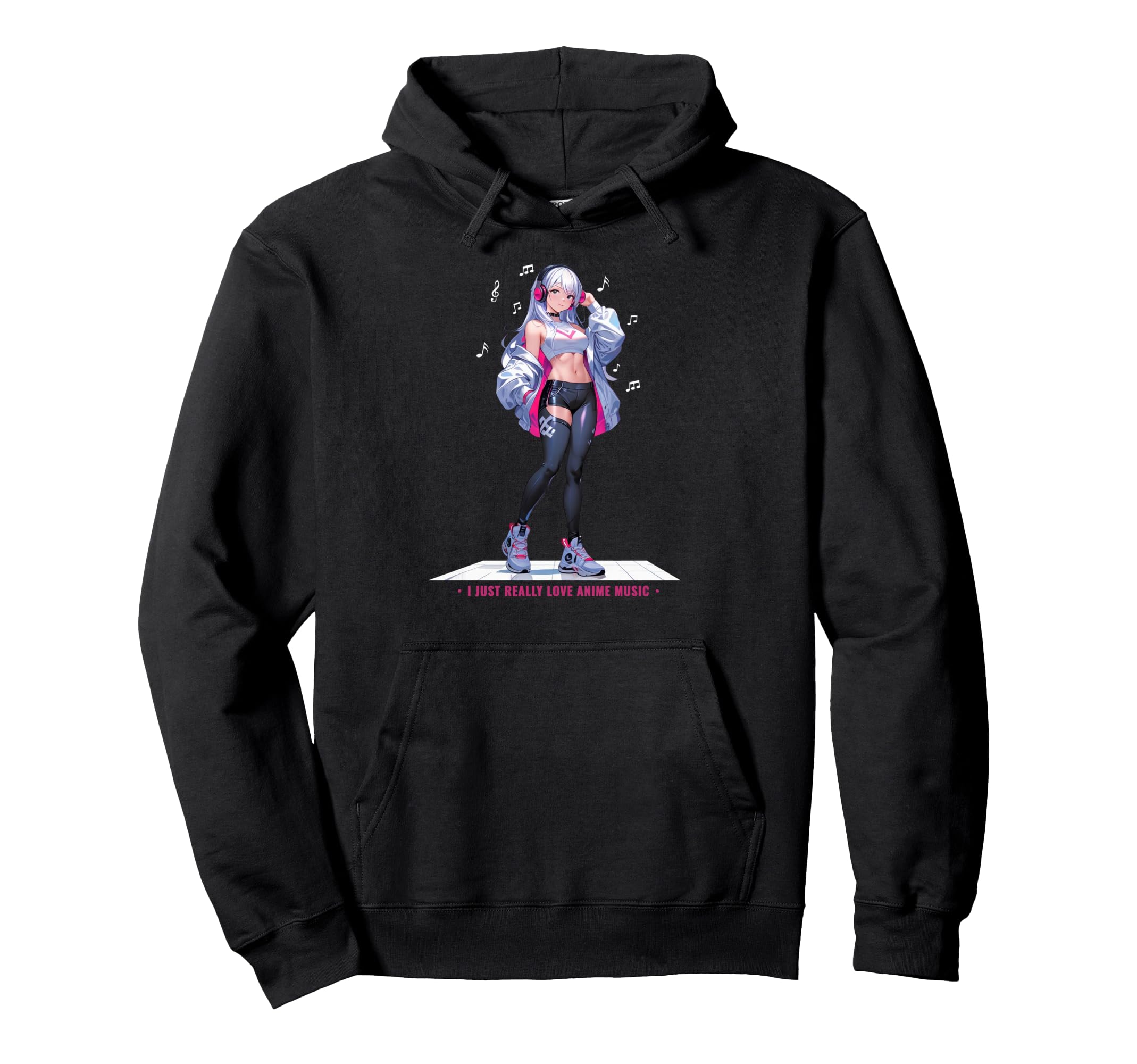 Kawaii Anime Listening To Music Sexy Hoodie - Trendy Graphic Men Women - T-Shirt, Sweatshirt, Hoodie
