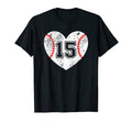 Baseball Heart Player 15 Baseball T-Shirt - Minimalist Print for Adults - T-Shirt, Sweatshirt, Hoodie