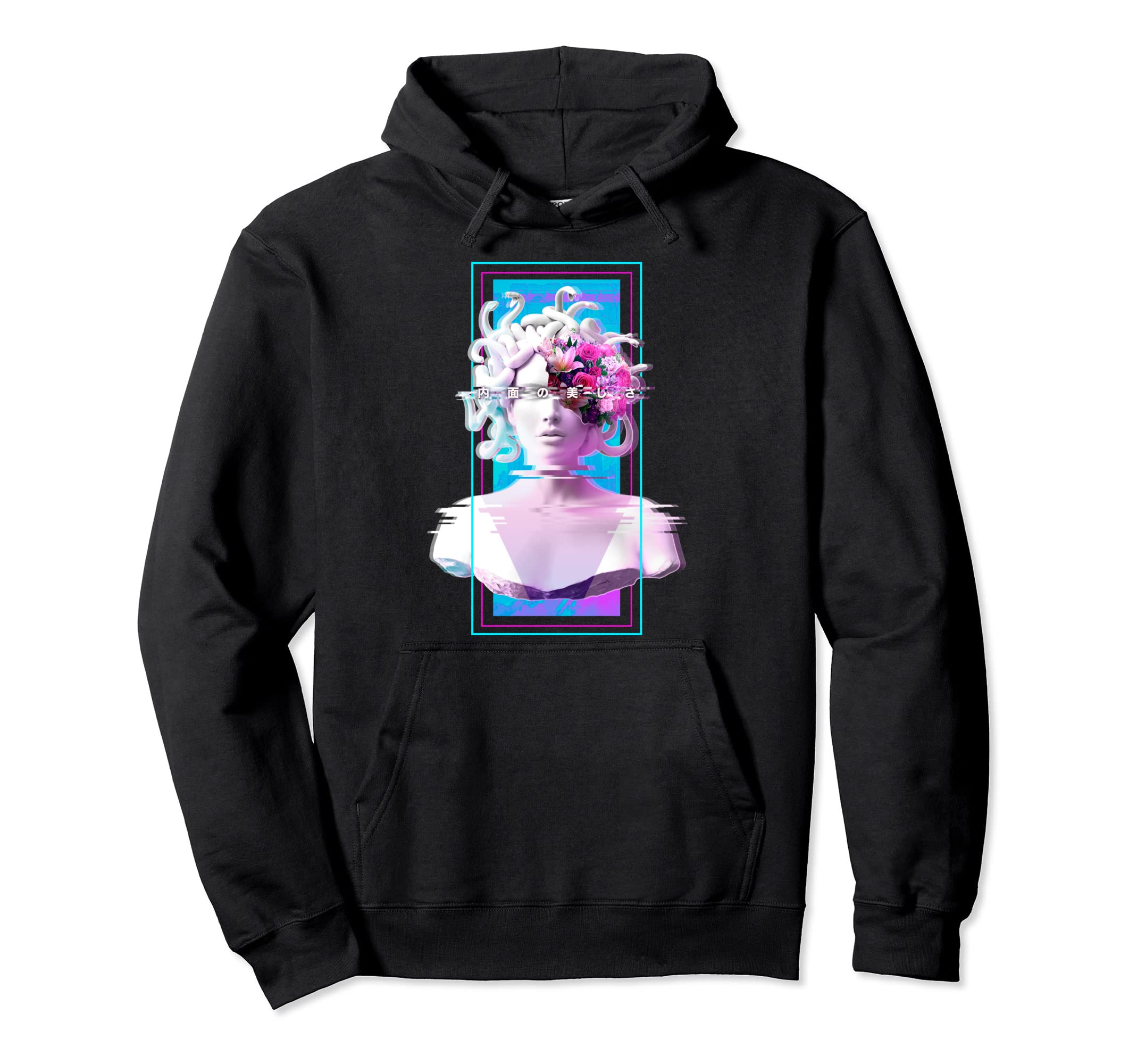 Vaporwave Medusa Statue Aesthetic Art Hoodie - Minimalist Print Unisex - T-Shirt, Sweatshirt, Hoodie