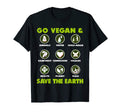 Go Vegan Save Earth Peace Love Vegan T-Shirt - Custom Art Print for Adults - T-Shirt, Sweatshirt, Hoodie