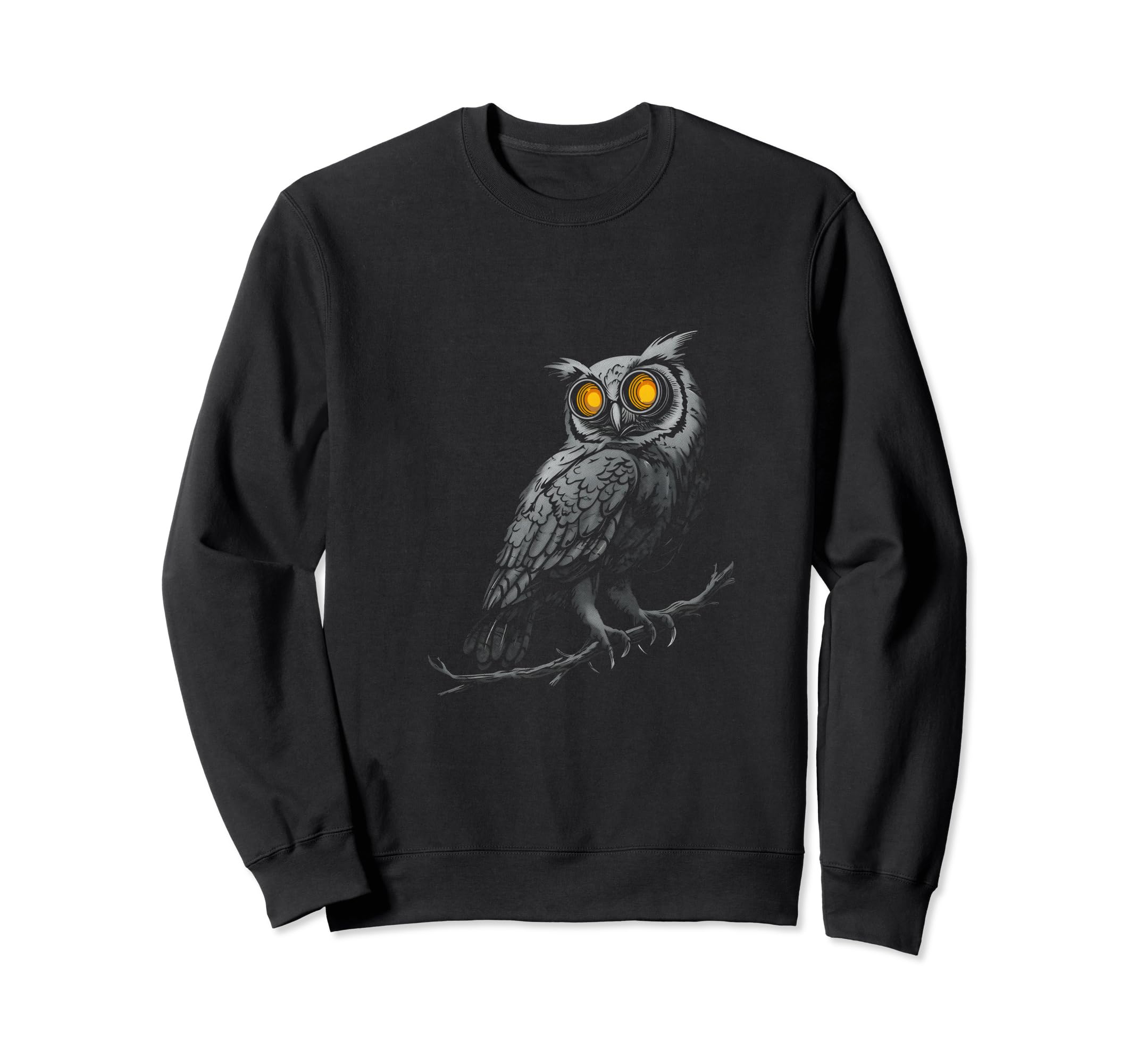 Owl Branch Camera Lenses As Eyes Sweatshirt - Aesthetic Graphic Unisex - T-Shirt, Sweatshirt, Hoodie