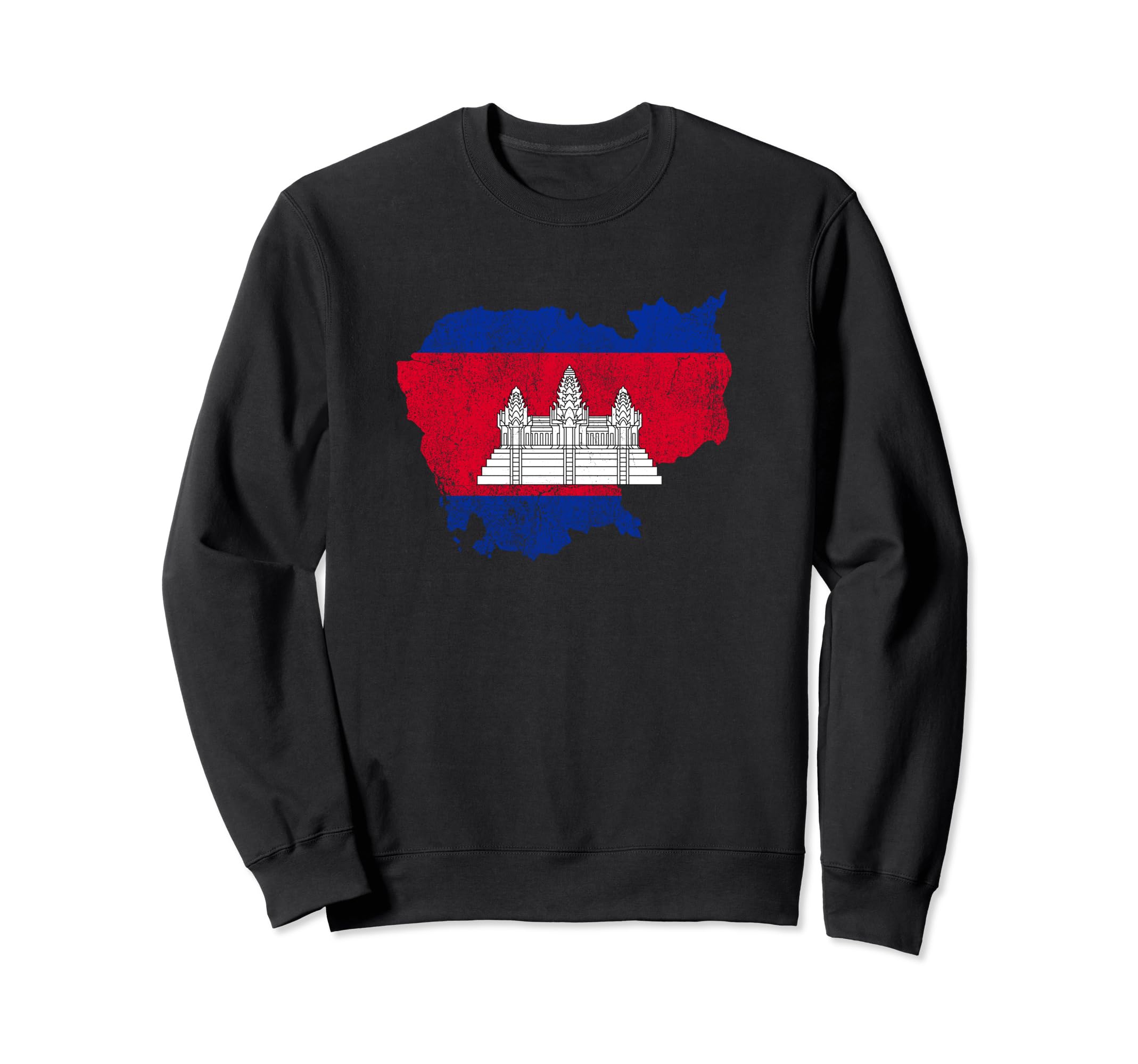 Cambodian Map And Flag Souvenir Sweatshirt - Novelty Apparel Men Women - T-Shirt, Sweatshirt, Hoodie