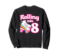 Skate Party 8Th Birthday Roller Skating Sweatshirt - Graphic Print Unisex - T-Shirt, Sweatshirt, Hoodie