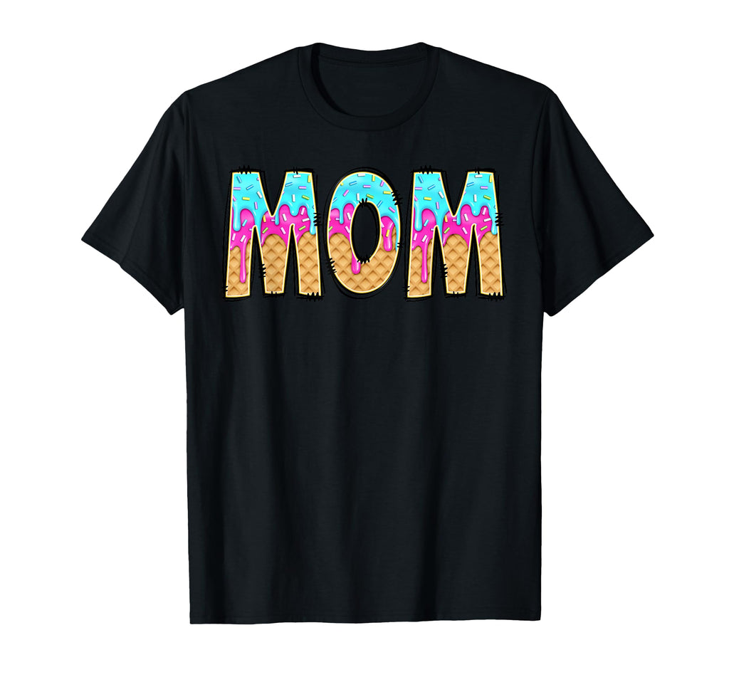 Mom Baseball Ice Cream Mama T-Shirt - Aesthetic Graphic for Adults - T-Shirt, Sweatshirt, Hoodie