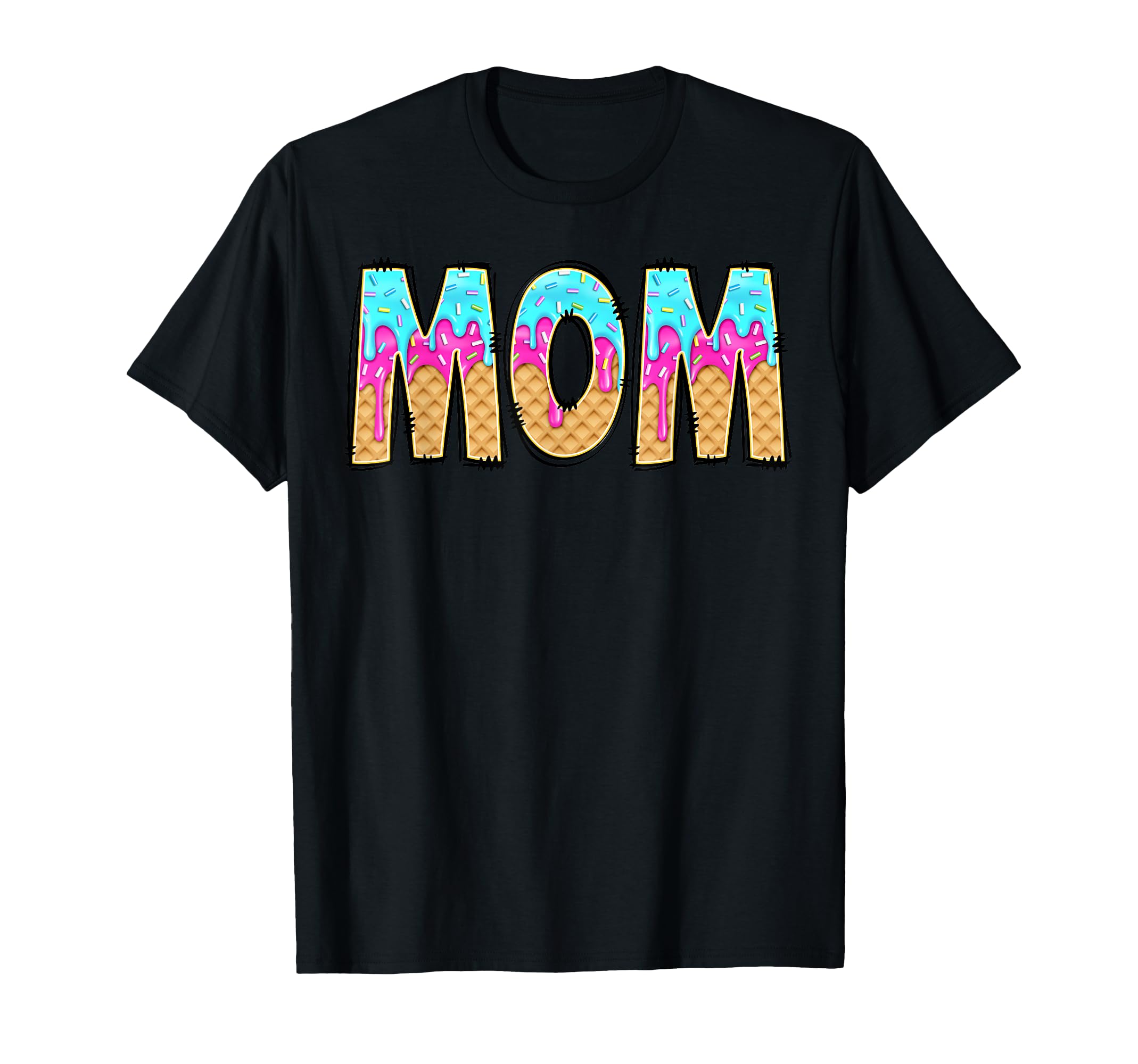 Mom Baseball Ice Cream Mama T-Shirt - Aesthetic Graphic for Adults - T-Shirt, Sweatshirt, Hoodie