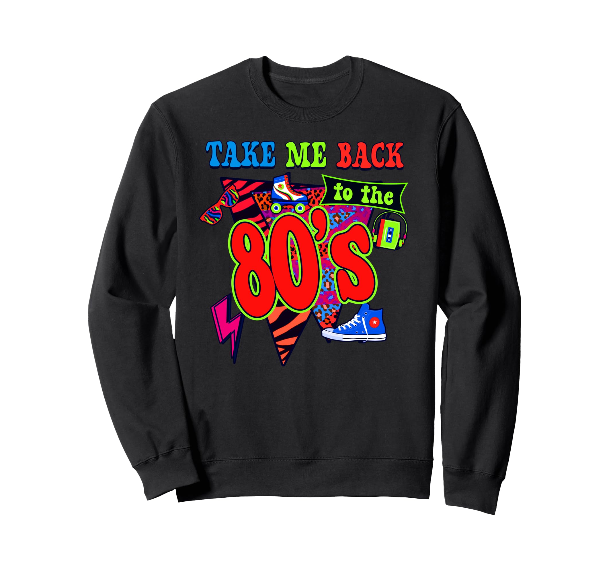 1980S Party Theme Roller Skates And Sweatshirt - Minimalist Print Unisex - T-Shirt, Sweatshirt, Hoodie
