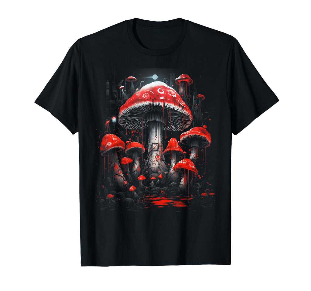 70S 80S Mushrooms Distressed 81 T-Shirt - Unique Graphic for Adults - T-Shirt, Sweatshirt, Hoodie